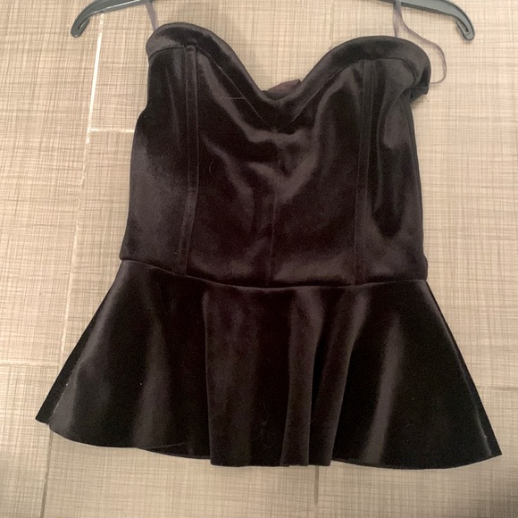 free press Tops - Black Velvet Freepress peplum strapless top